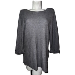 CHICO'S Sweater Women's Size L (2) Brown Touch of Cashmere Ribbed Pullover Tunic